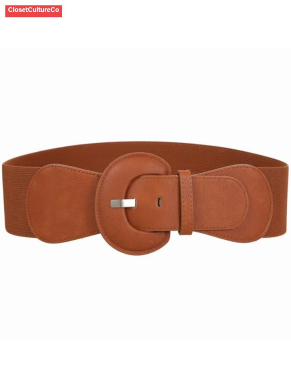 Faux Leather Wide Elastic Stretch Waist Belt for Women Dresses